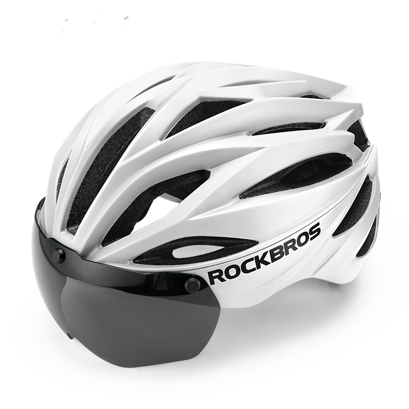 ROCKBROS Trail Helmet with Magnetic Goggles, Ionic+® Technology, and Adjustable Fit