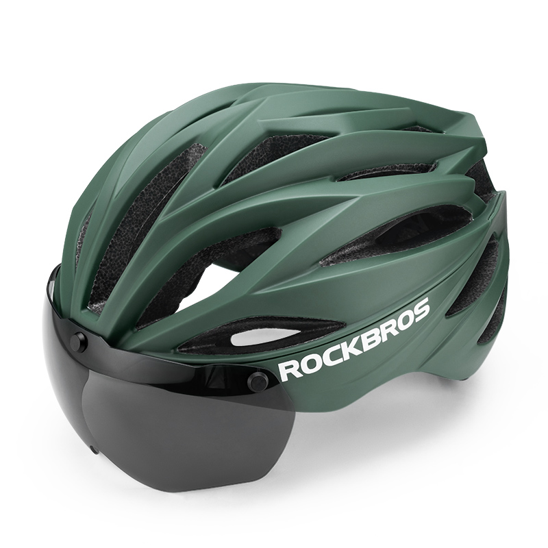 ROCKBROS Trail Helmet with Magnetic Goggles, Ionic+® Technology, and Adjustable Fit