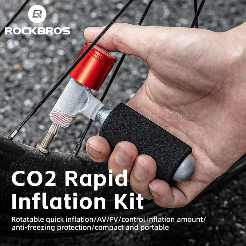 ROCKBROS CO2 Inflator for Bike Tires with 160 PSI Barometer