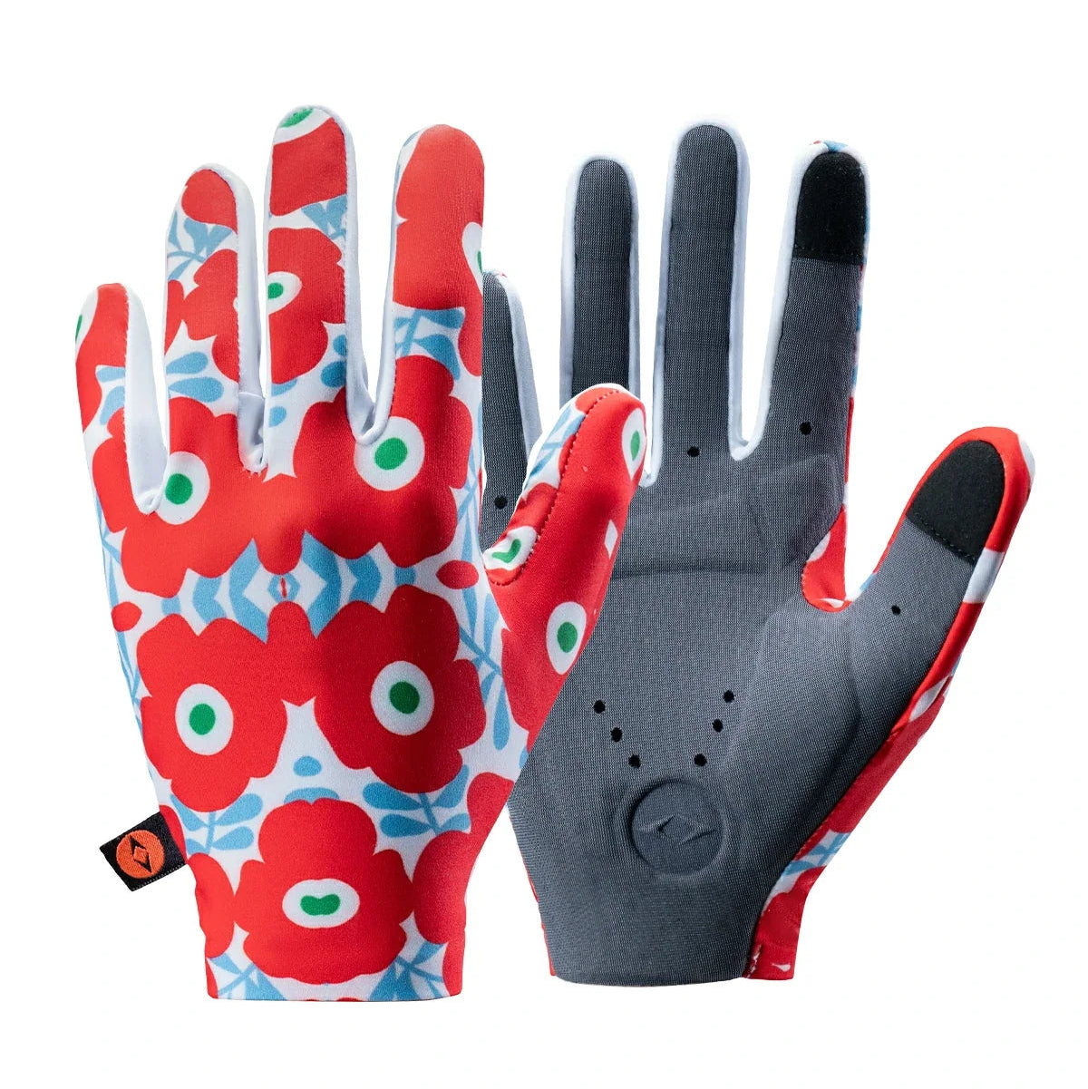 ROCKBROS printed full-finger summer cycling gloves #Color_Red