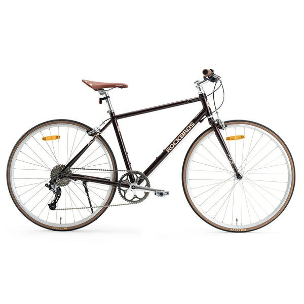 #color_Brown Front view of ATS Classic 700C Road Bike in brown