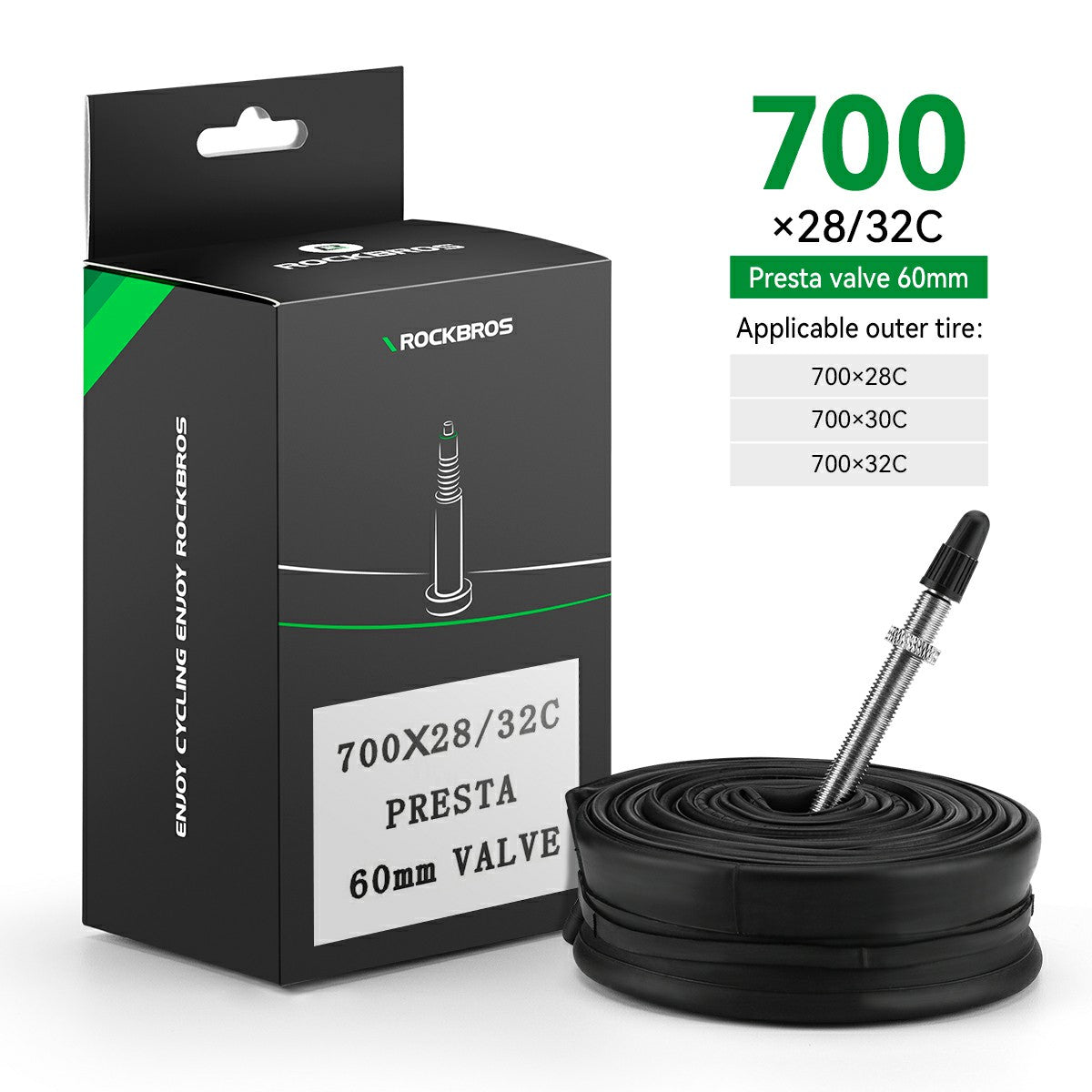 700X23/25/28/35C Road Bike Inner Tube 48mm Presta/Schrader Valve High Self Sealing Butyl Rubber