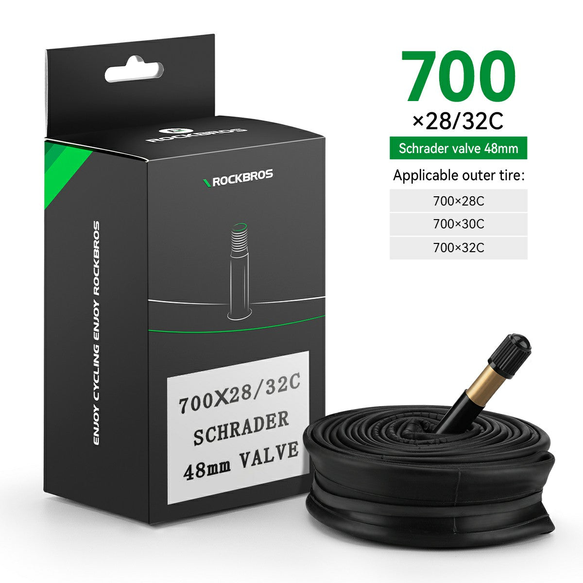 700X23/25/28/35C Road Bike Inner Tube 48mm Presta/Schrader Valve High Self Sealing Butyl Rubber