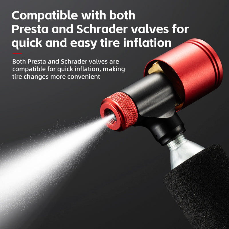 ROCKBROS CO2 Inflator for Bike Tires with 160 PSI Barometer