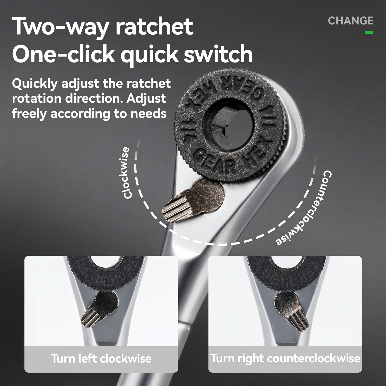 S2 Alloy 1/4 Drive Ratchet Handle 72-Tooth Compact Bike Repair Kit with 8 Bits