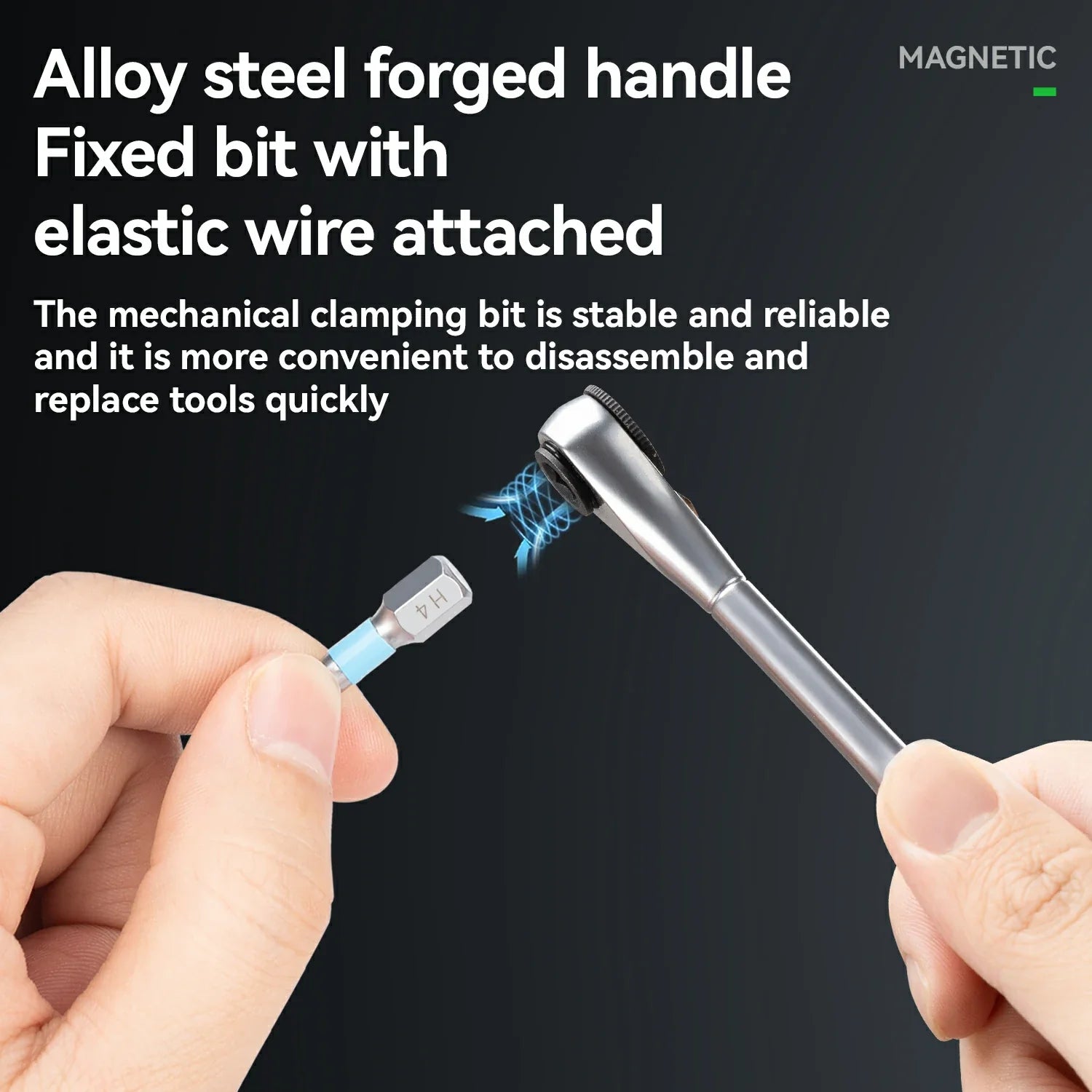 S2 Alloy 1/4 Drive Ratchet Handle 72-Tooth Compact Bike Repair Kit with 8 Bits