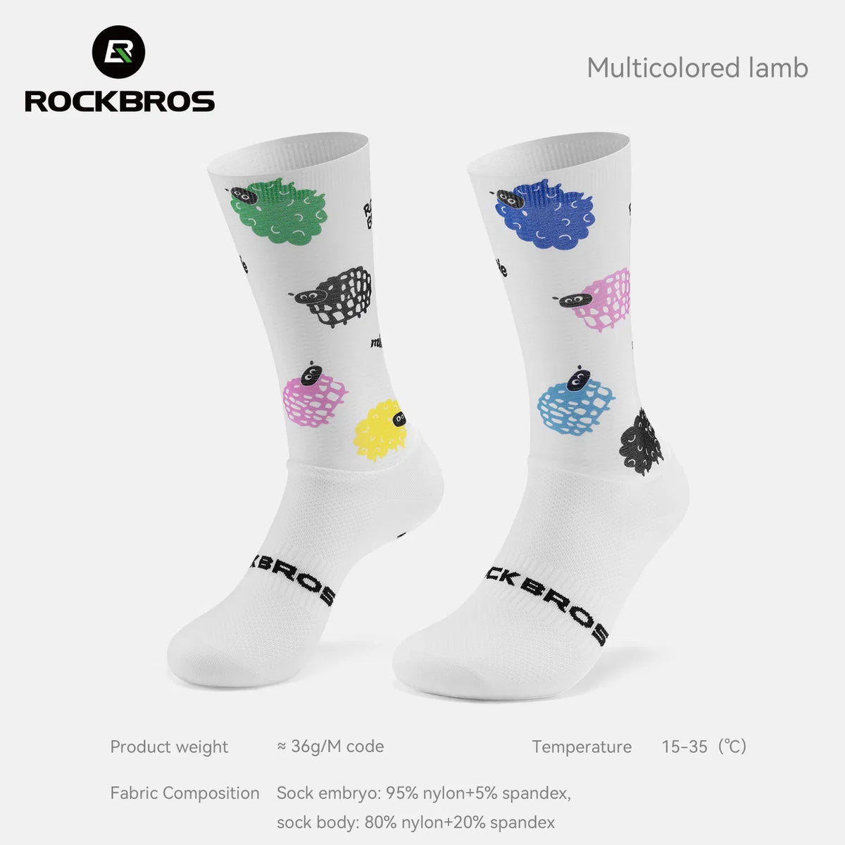 Lamb-print socks with product details