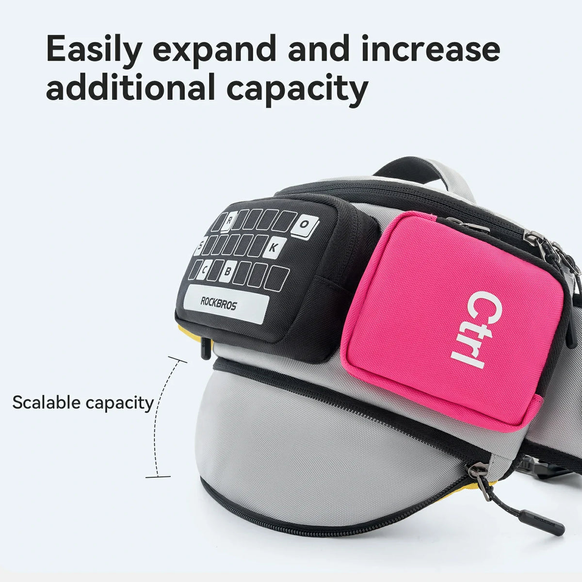3.2L Expandable Motorcycle Waist Bag with Magnetic Buckle