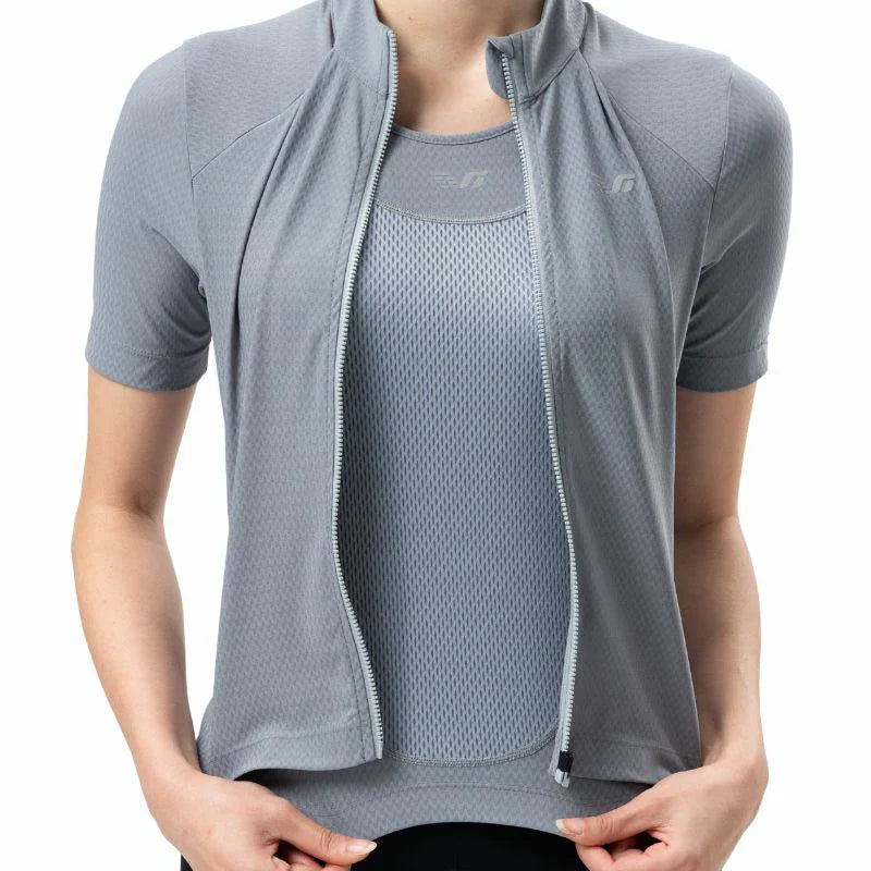 Gray athletic jacket with a hood on a white background #Color_Blue