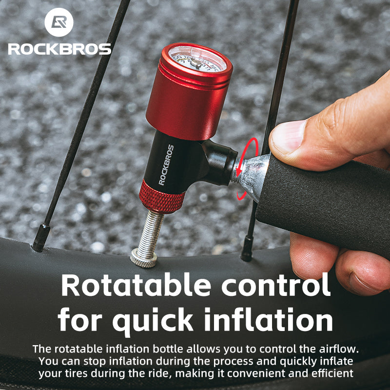 ROCKBROS CO2 Inflator for Bike Tires with 160 PSI Barometer