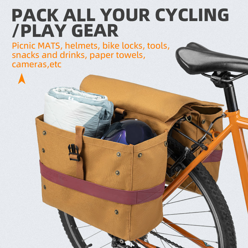 Bike Pannier Bag with Shoulder Strap for Various Bikes 27L Expandable