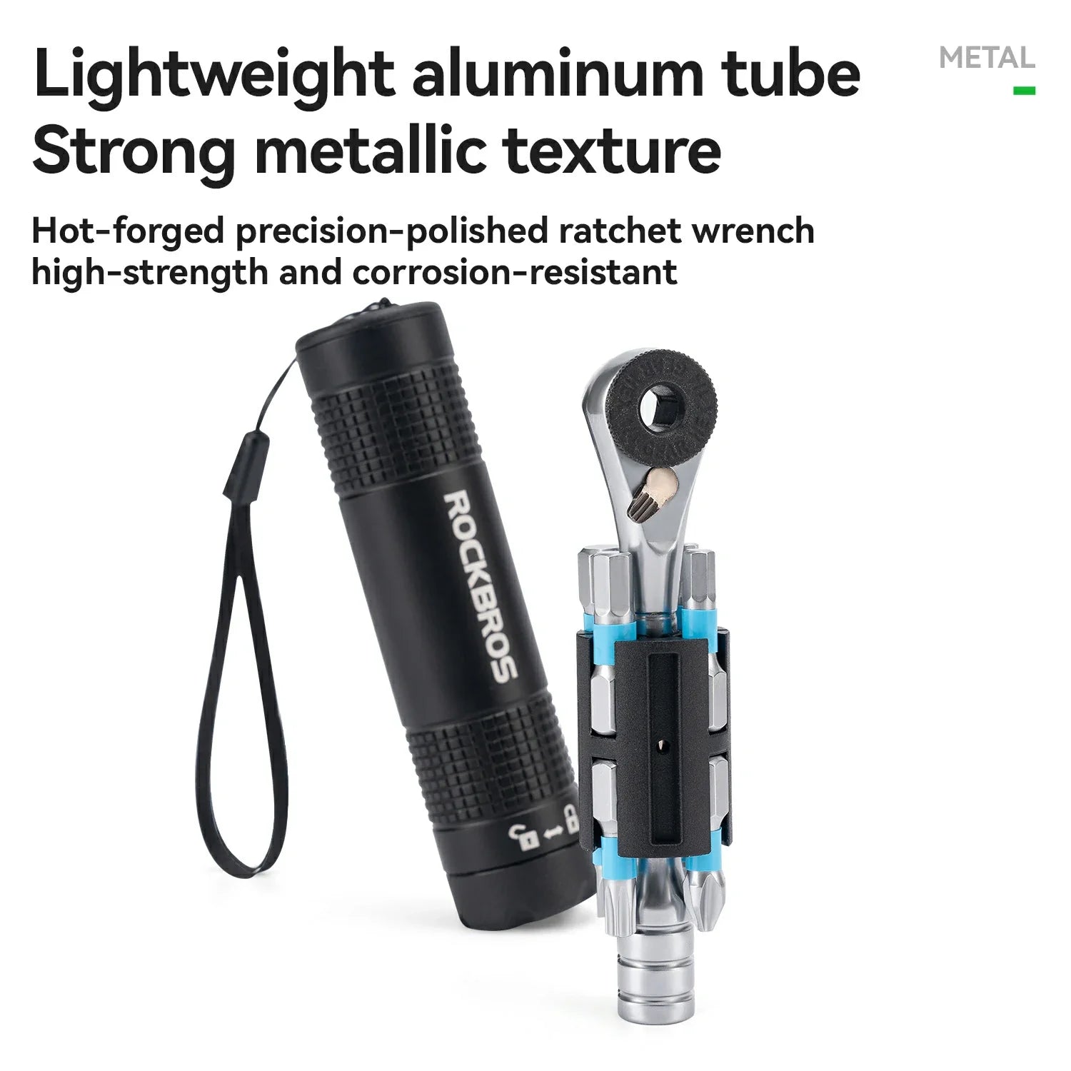 S2 Alloy 1/4 Drive Ratchet Handle 72-Tooth Compact Bike Repair Kit with 8 Bits