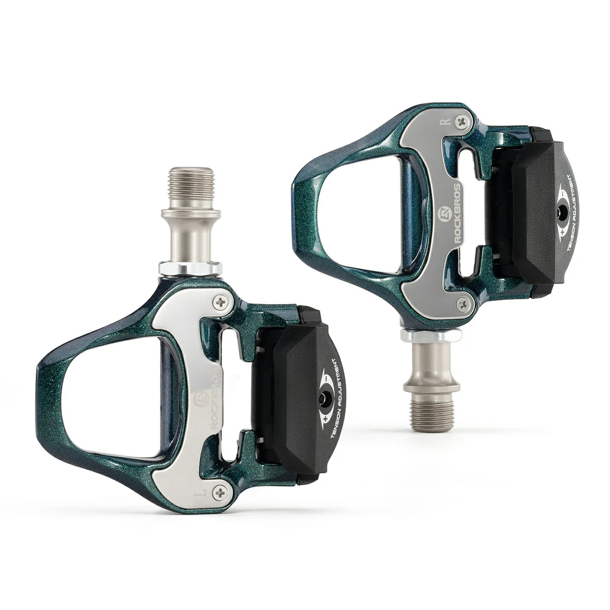 mountain bike cleats and pedals ROCKBROS Road MTB Lightweight Clipless Bicycle Pedals with Cleats Set Compatible with SPD-SL System
