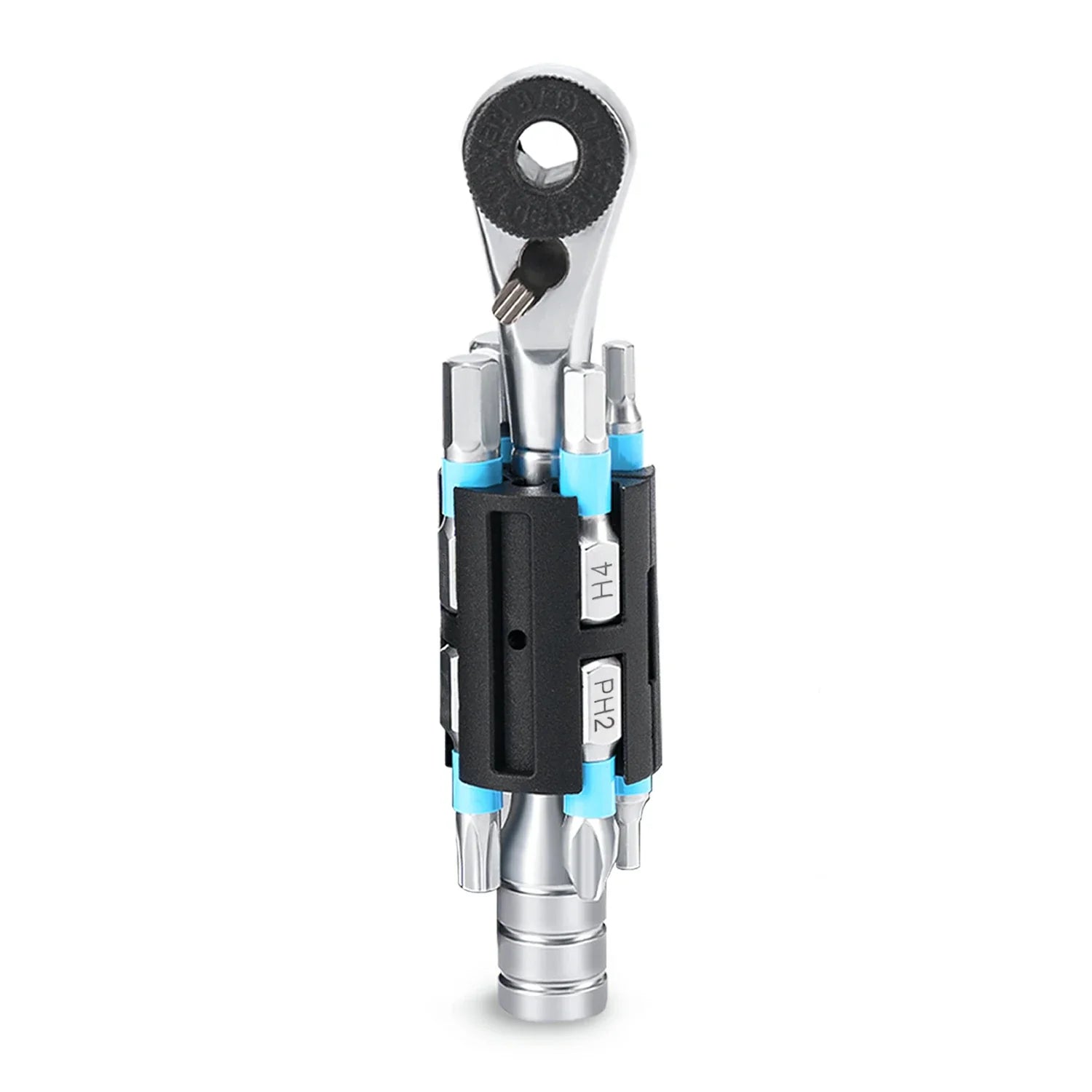 S2 Alloy 1/4 Drive Ratchet Handle 72-Tooth Compact Bike Repair Kit with 8 Bits