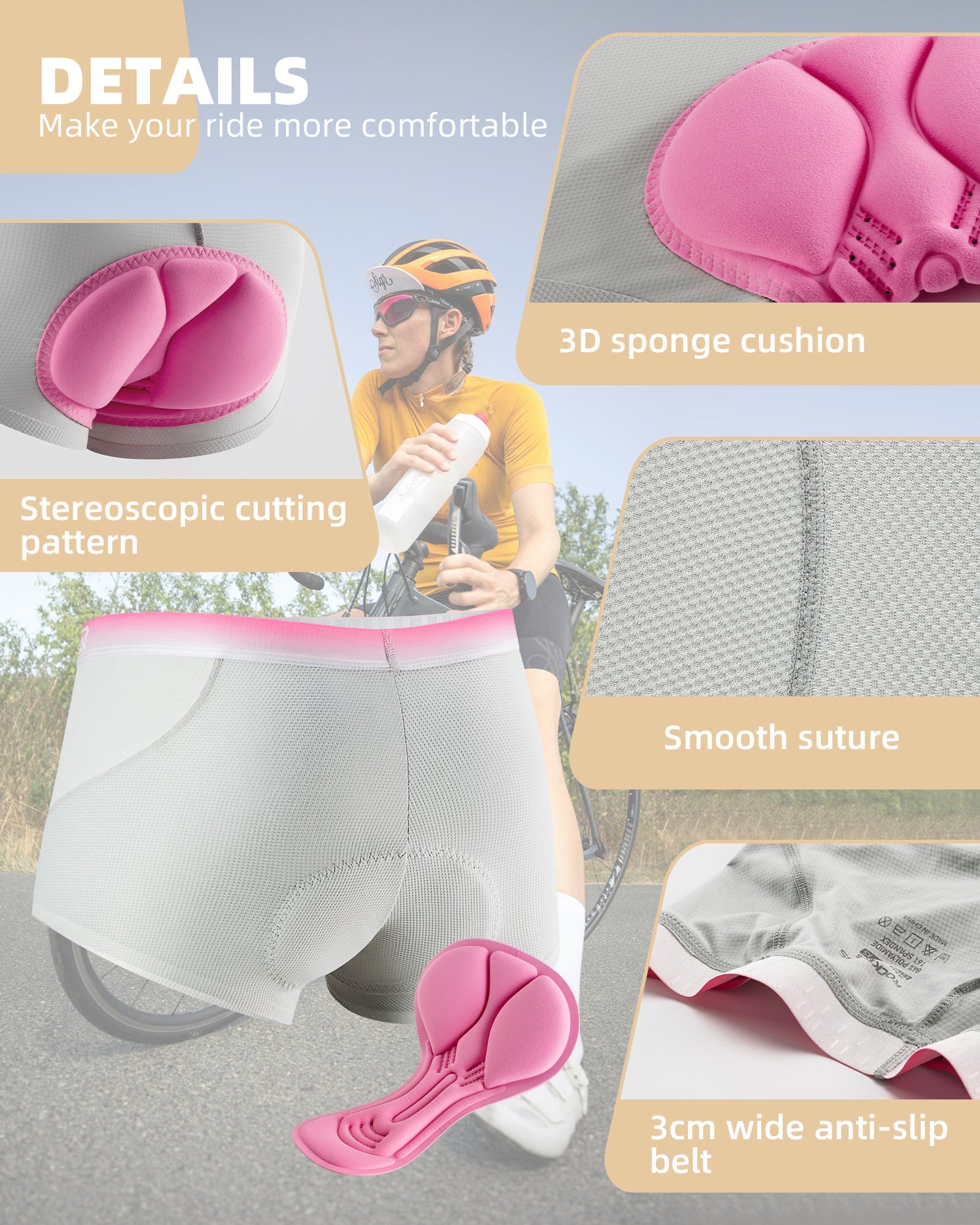 ROCKBROS Women¡¯s Cycling Underwear 4D Padded Bike Shorts