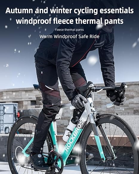 ROCKBROS Winter Cycling Pants Warm Ergonomics Men's Windproof