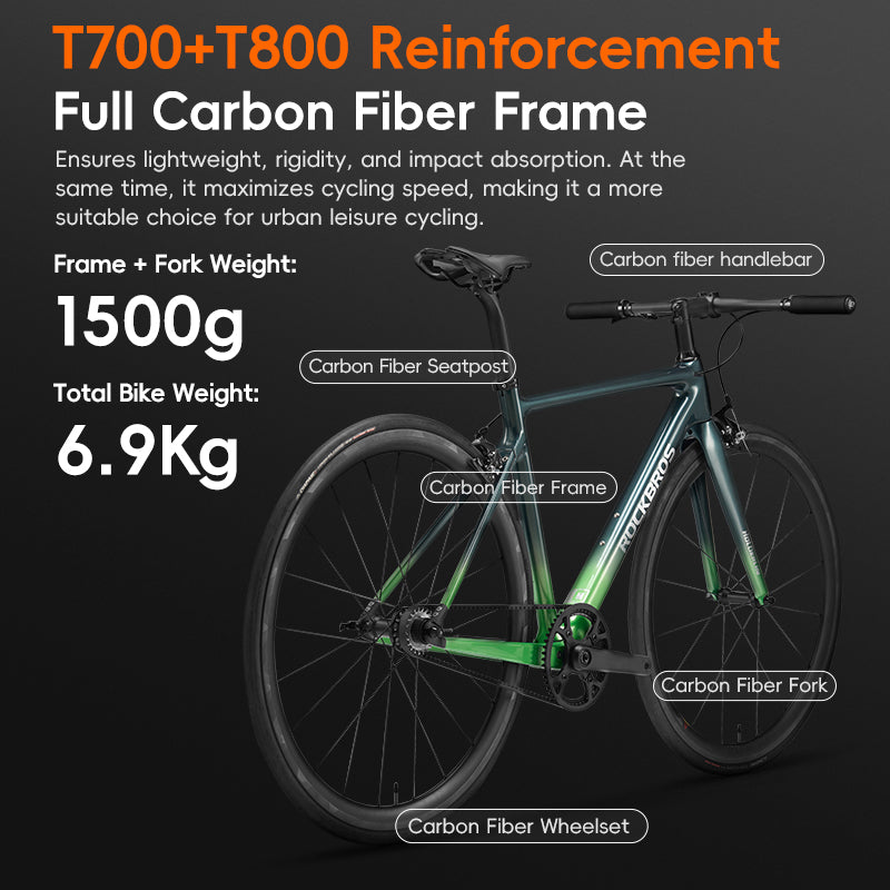 Hoelderlin - Carbon Fiber Flat-Bar Road Bike ¨C Green Black
