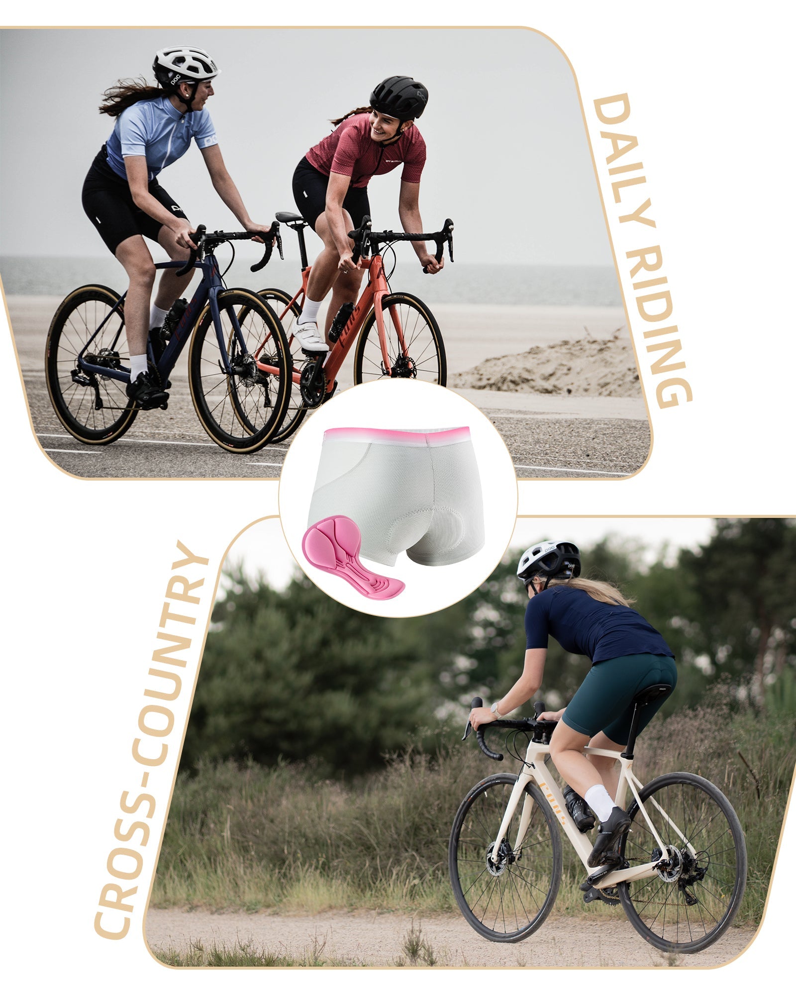 ROCKBROS Women¡¯s Cycling Underwear 4D Padded Bike Shorts
