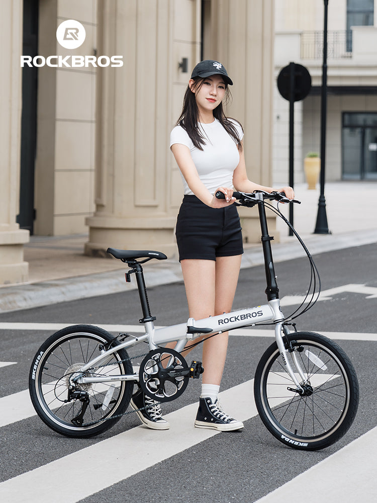 MBS 20-Inch Folding Bike 8-Speed Quick-Fold Commuter Bike for