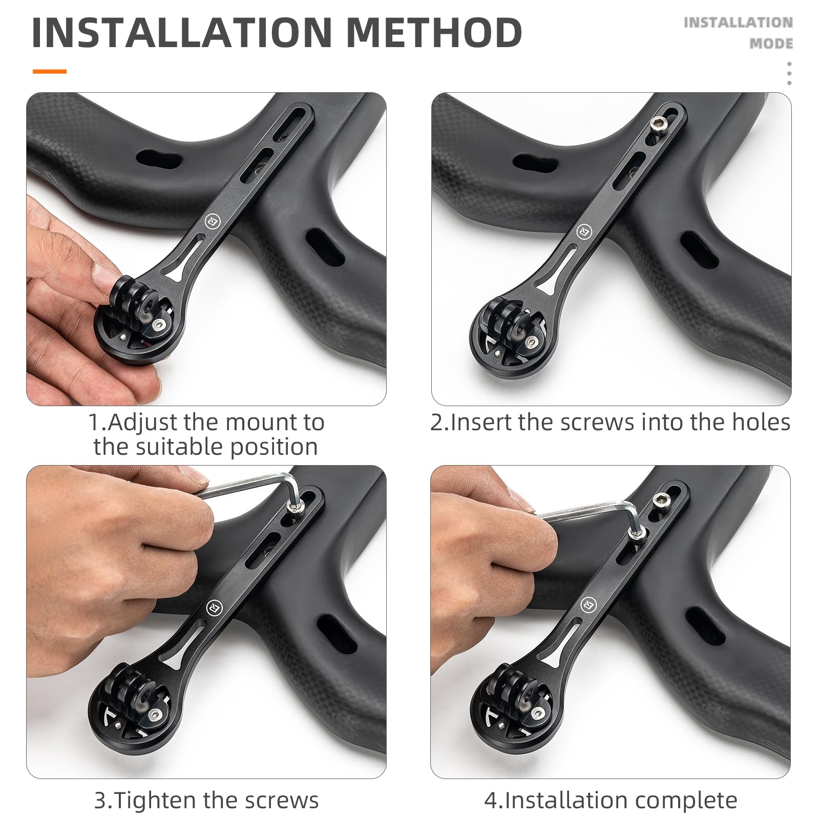 ROCKBROS Bike Aluminum Computer Mount  compatible with Garmin, Wahoo, Bryton, and GoPro - ROCKBROS#color_Big Logo