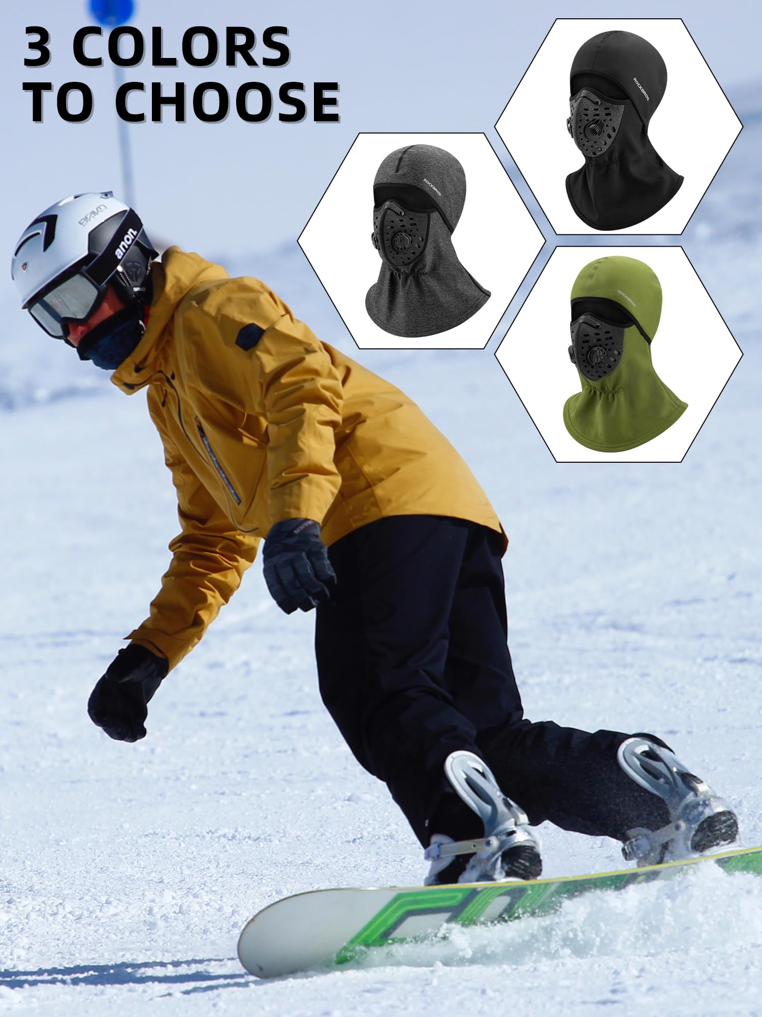 ROCKBROS Ski Mask Balaclava Winter Mask for Men Baclava Cold Weather T