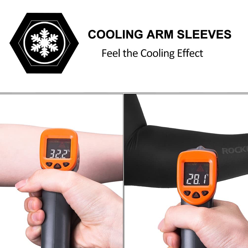 ROCKBROS Sun Protection Arm Sleeves Cooling for Running Golf Fishing Cycling - ROCKBROS