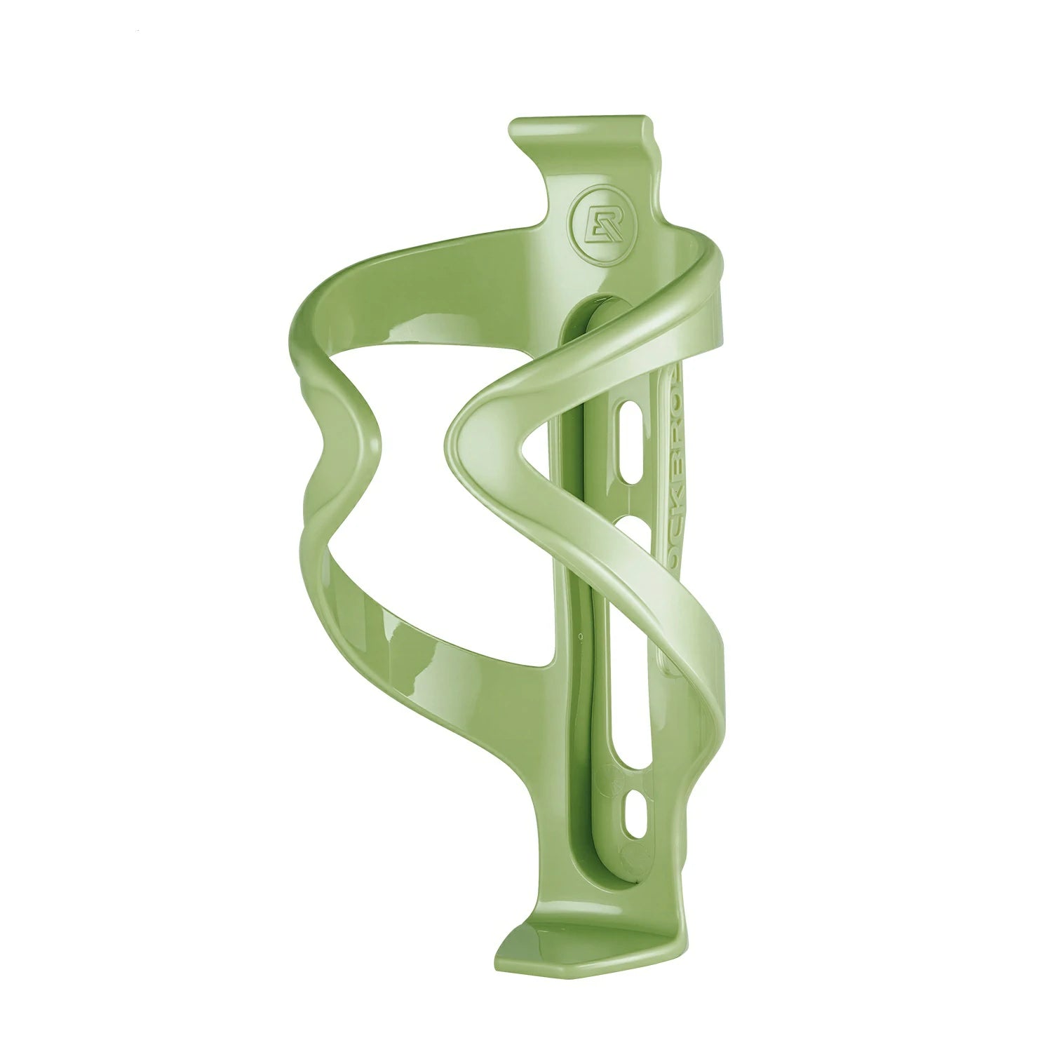 Light green bicycle bottle cage on a white background #Color_Matcha Green
