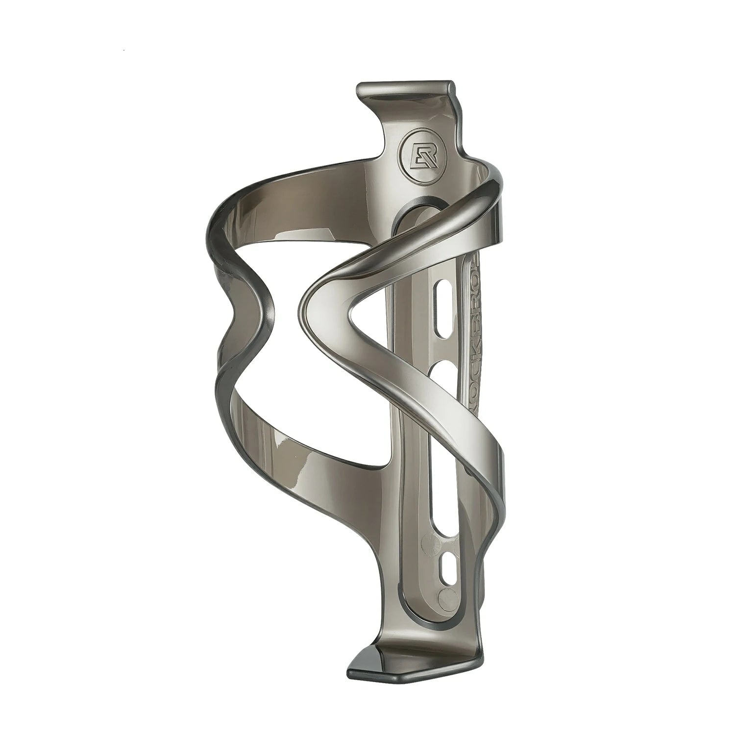 Silver bicycle bottle cage on a white background #Color_Light Grey