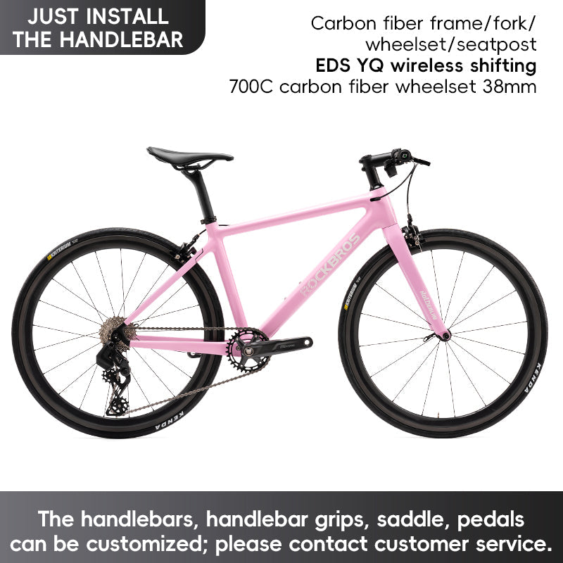 Hoelderlin - Carbon Fiber Flat-Bar Road Bike ¨C Pink/White