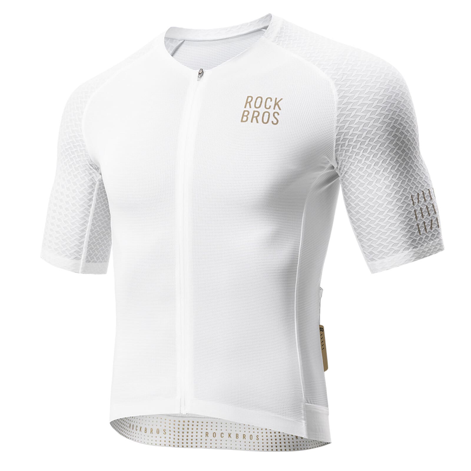 ROCKBROS Men¡¯s Cycling Jersey ¨C Diamond Pattern | Ride Hard, Stay Stylish! #Color_White