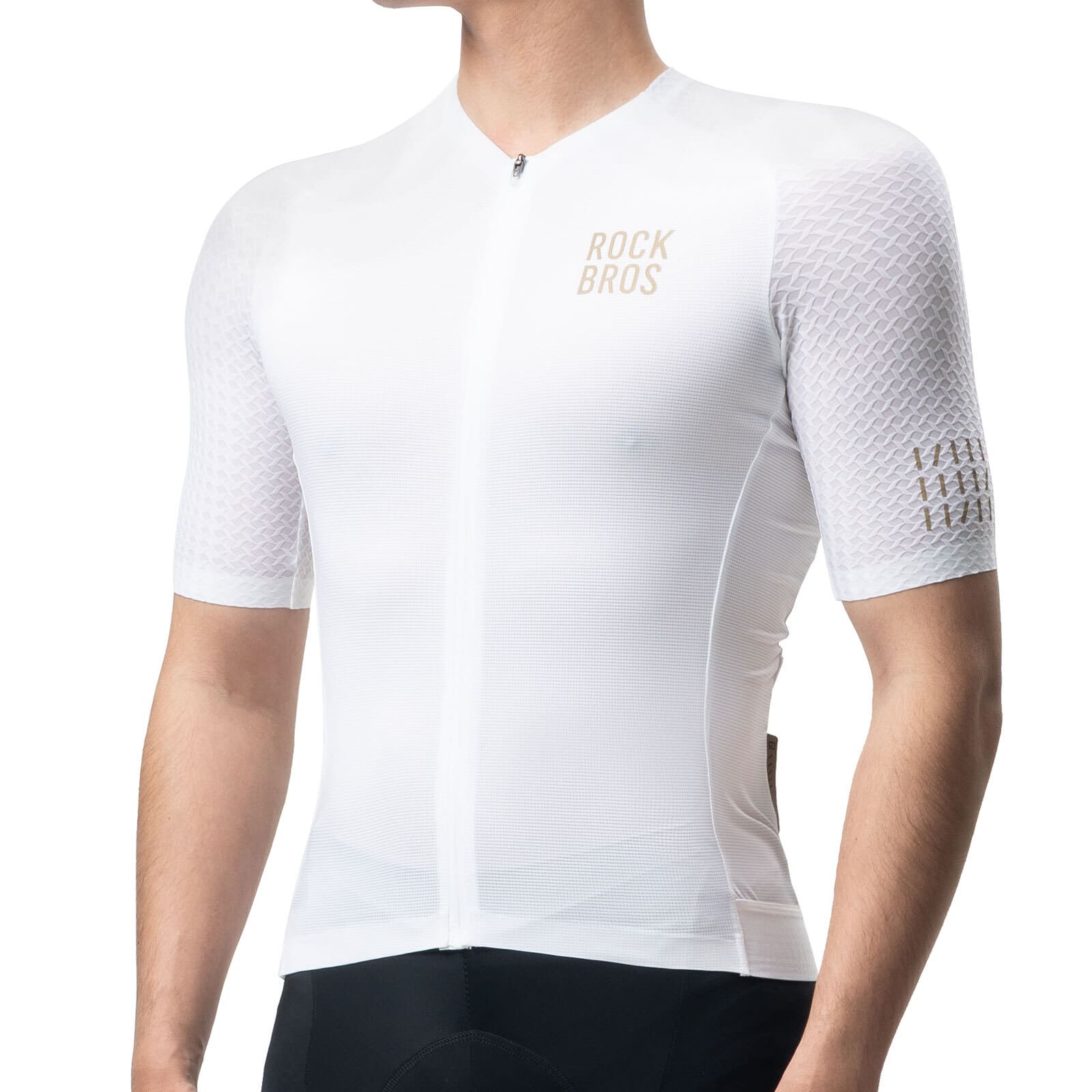 ROCKBROS Men¡¯s Cycling Jersey ¨C Diamond Pattern | Ride Hard, Stay Stylish! #Color_White