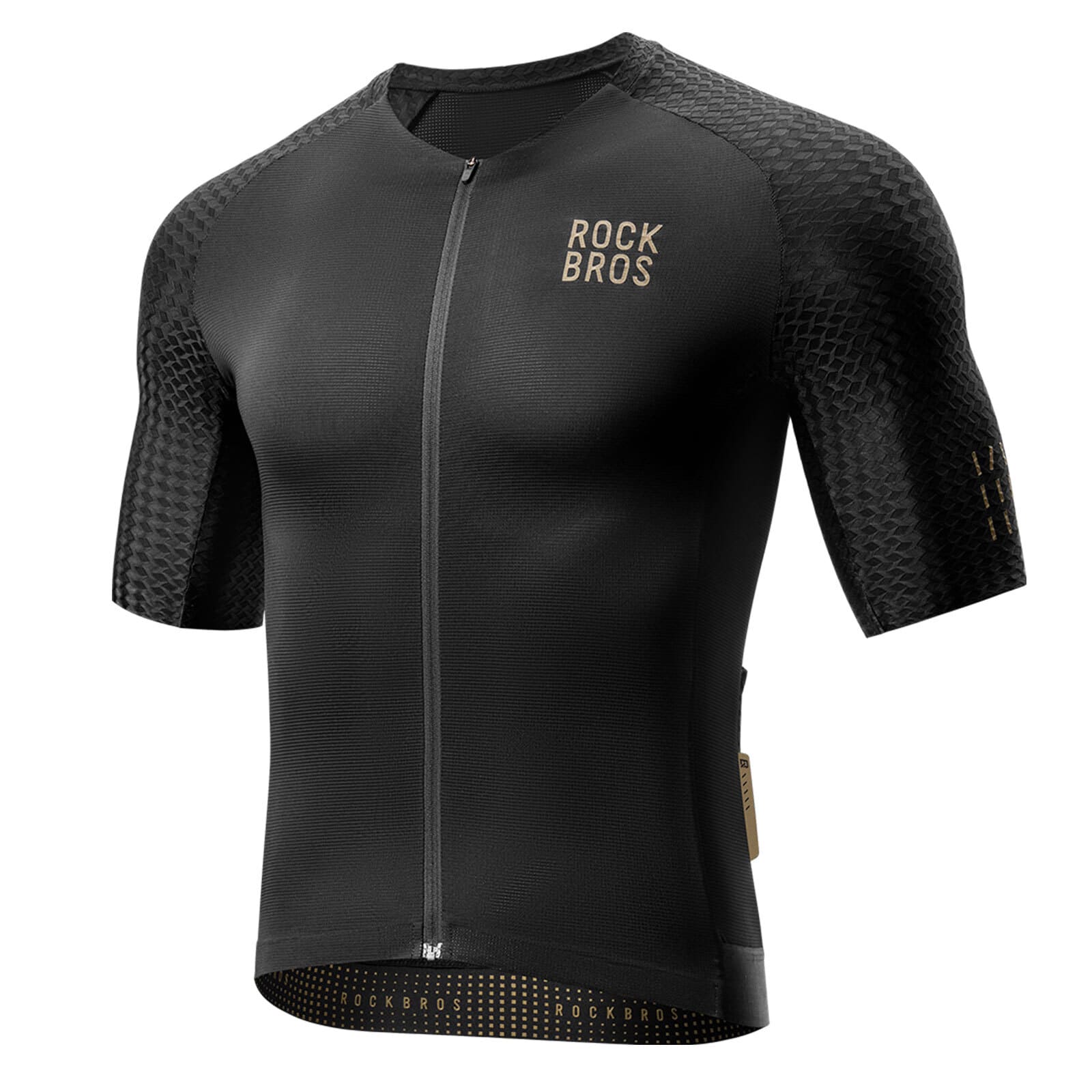 ROCKBROS Men¡¯s Cycling Jersey ¨C Diamond Pattern | Ride Hard, Stay Stylish! #Color_Black