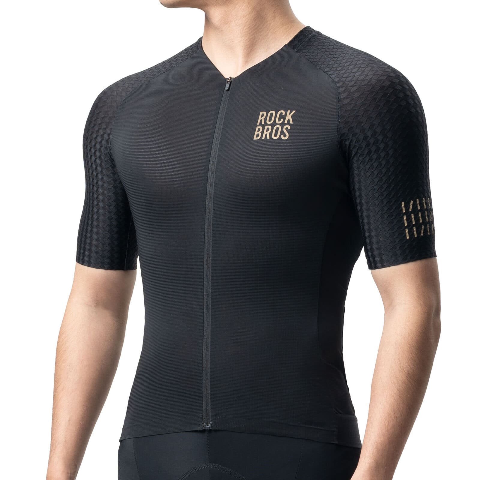 ROCKBROS Men¡¯s Cycling Jersey ¨C Diamond Pattern | Ride Hard, Stay Stylish! #Color_Black