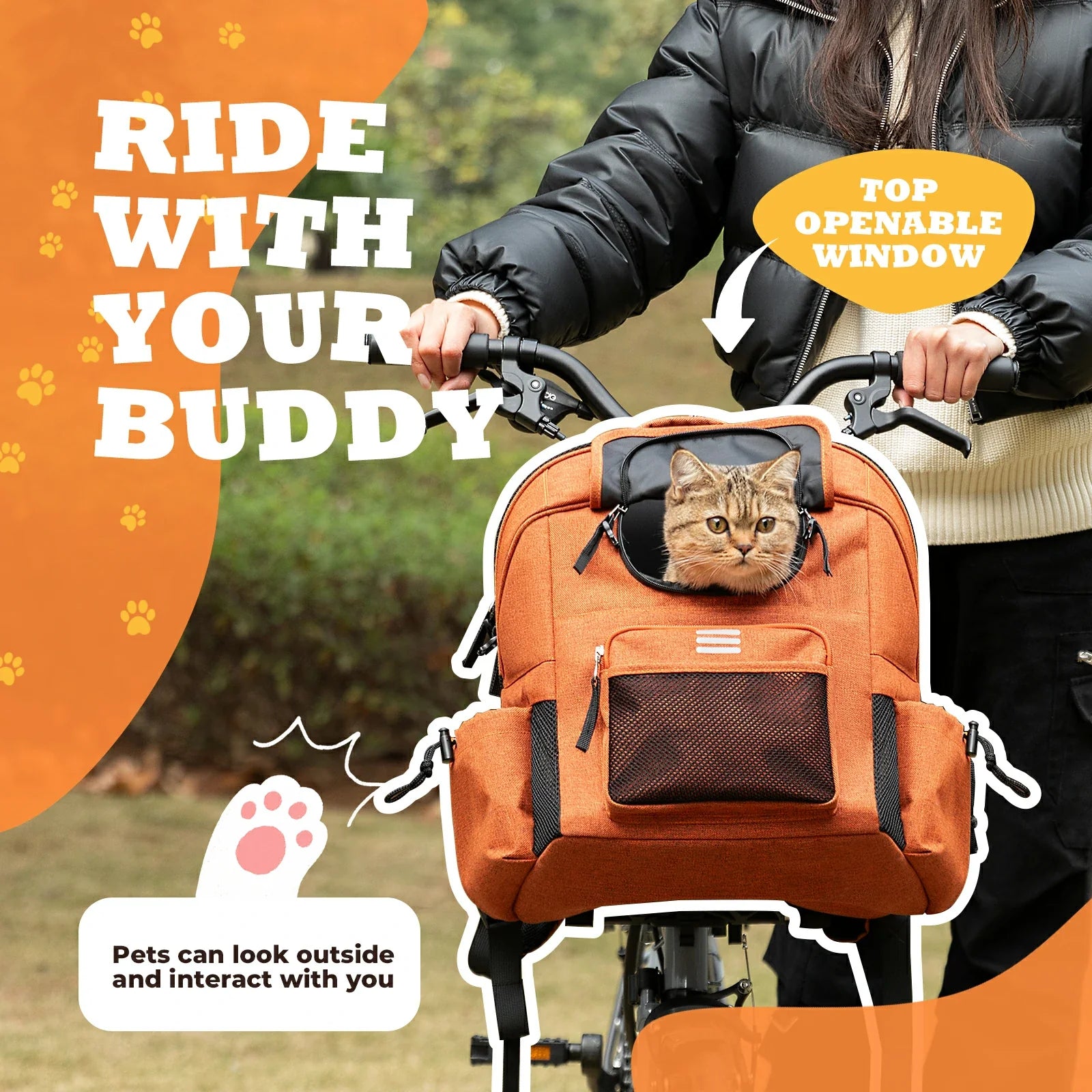 Handlebar Pet Carrier Bag for Brompton & Folding Bikes 21L