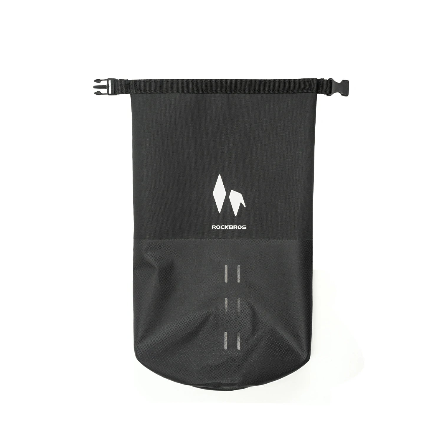 Waterproof front fork bike bag mounted on bicycle.