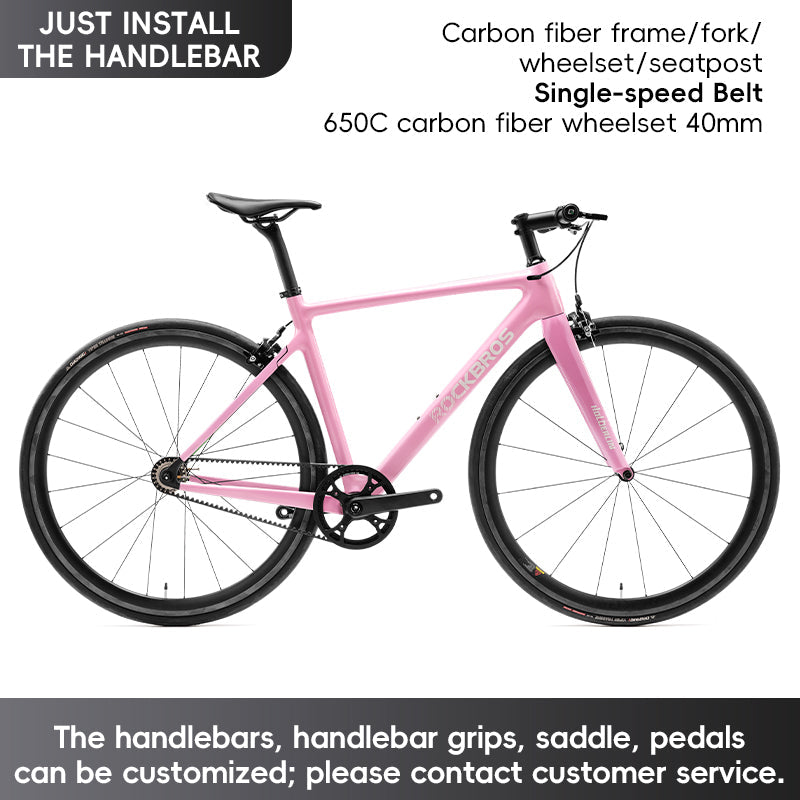 Hoelderlin - Carbon Fiber Flat-Bar Road Bike ¨C Pink/White