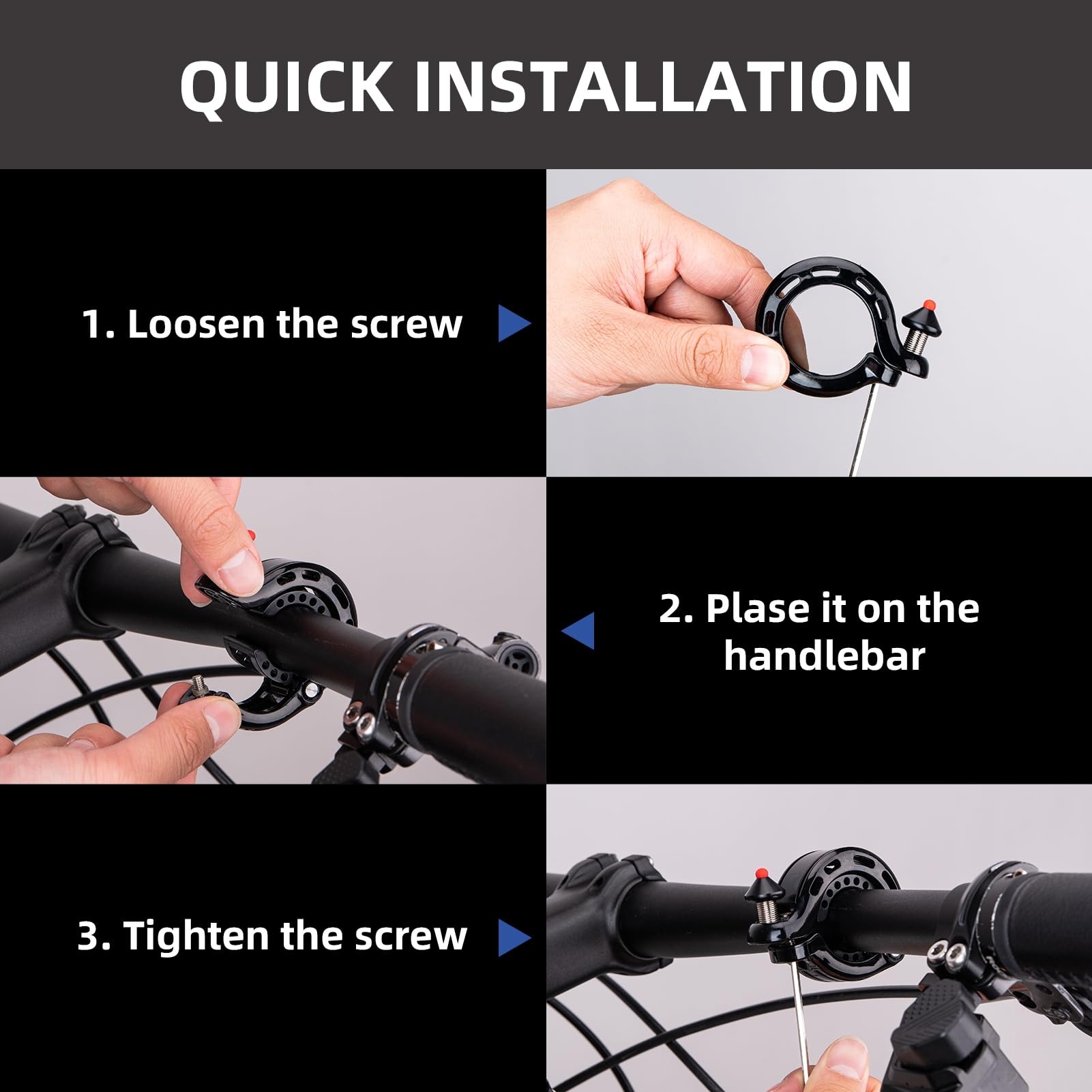 Hidden Bike Bell Clear Loud Sound 22.2/25.4/31.8mm Bars 100DB Bike Horn