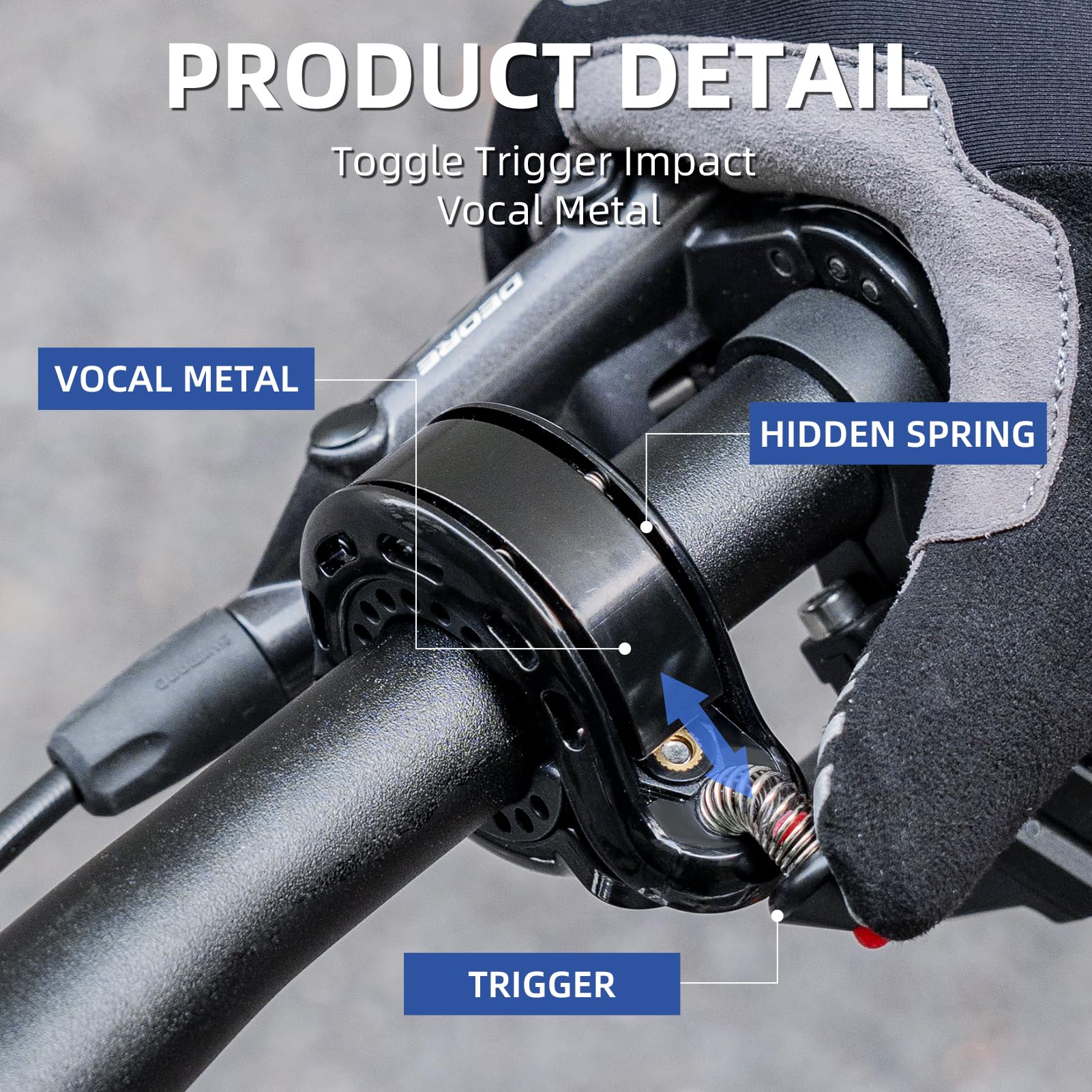 Hidden Bike Bell Clear Loud Sound 22.2/25.4/31.8mm Bars 100DB Bike Horn