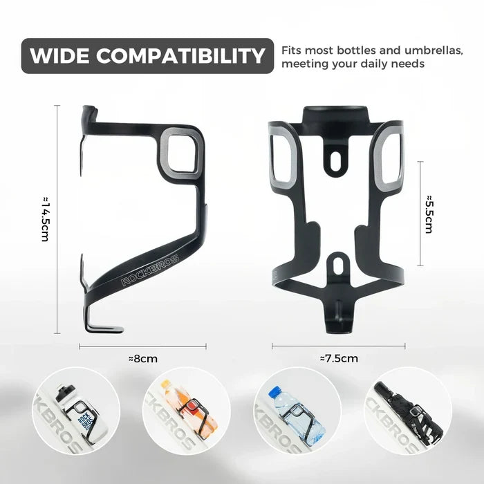 ROCKBROS Lightweight 27 g aluminium bike bottle cage with secure bottle retention, weather-resistant finish and universal fit.
#Color_Black