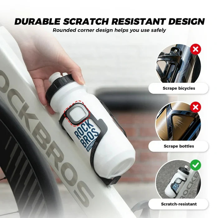 ROCKBROS Lightweight 27 g aluminium bike bottle cage with secure bottle retention, weather-resistant finish and universal fit.