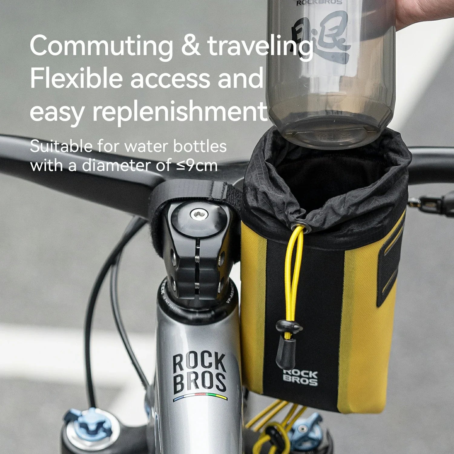 AS-162 100% Waterproof Water Bottle Handlebar Bag 1L