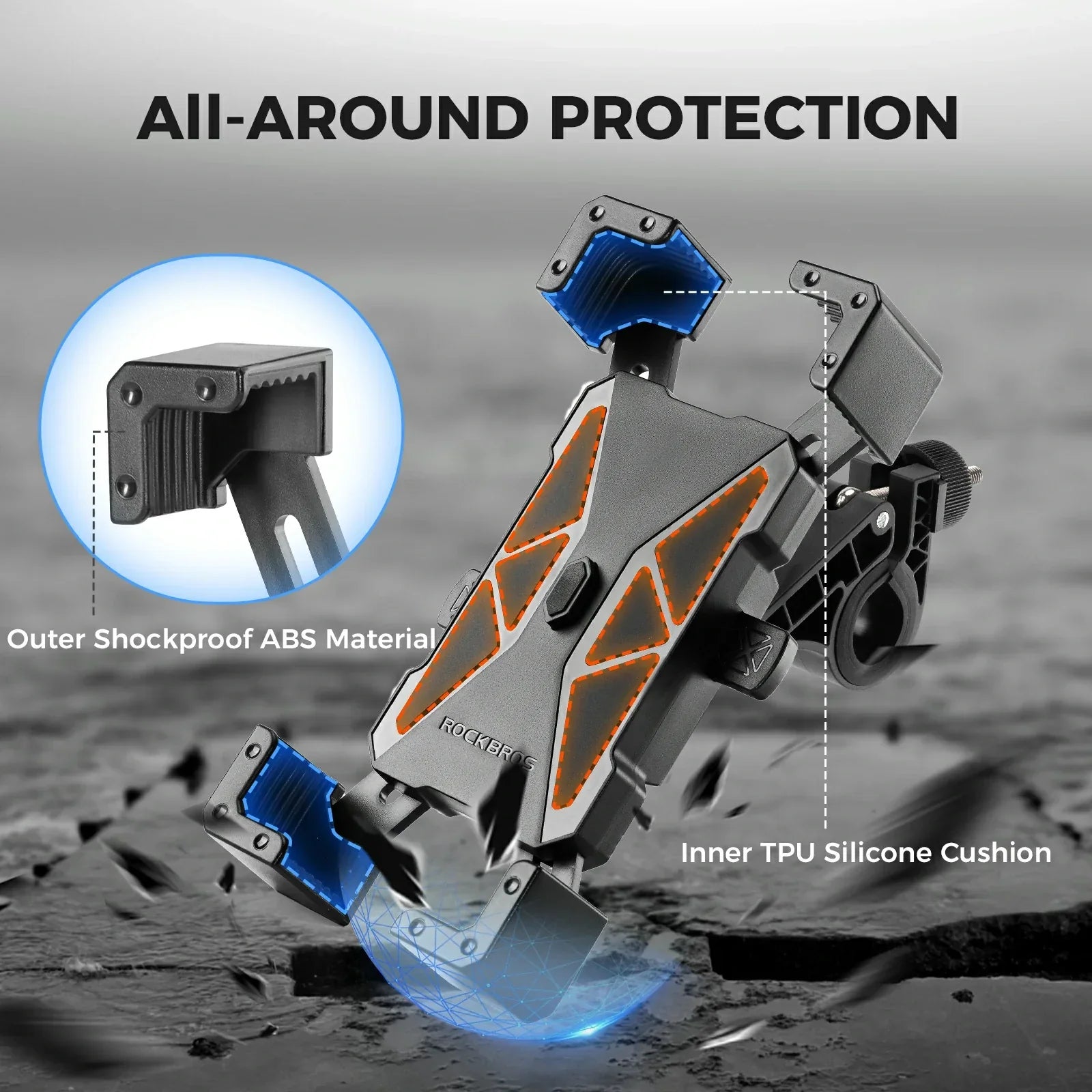 360 degree rotating bike phone holder for iPhone or smartphone