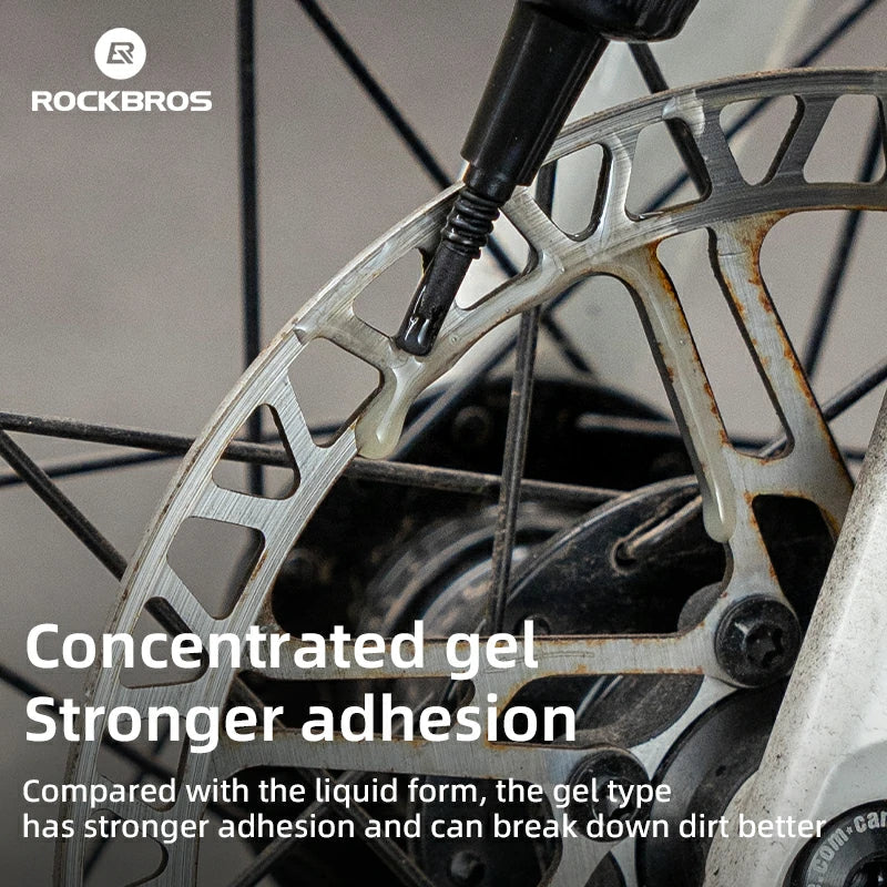 Bicycle wheel with brake mechanism and text about concentrated gel adhesion