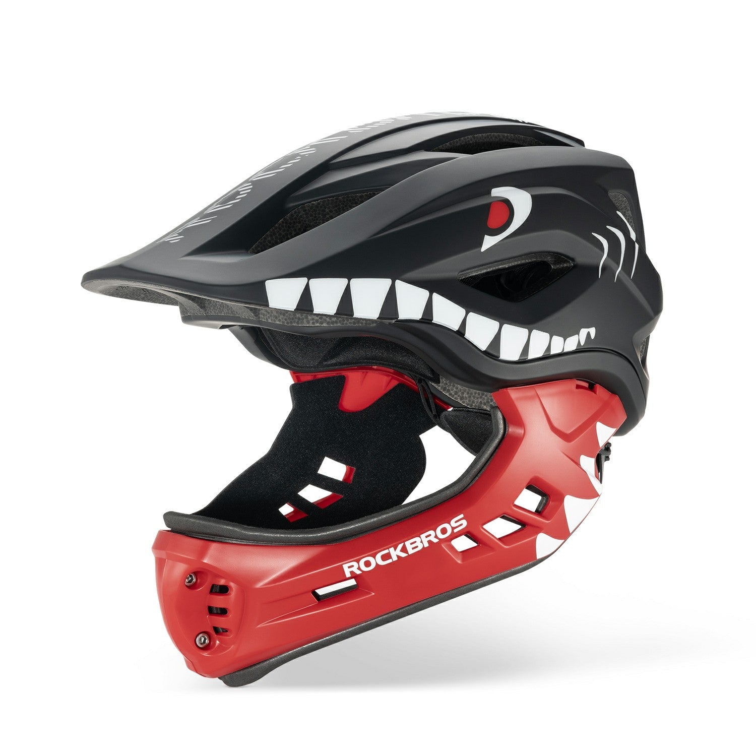 Kids Full-Face Bike Helmet Cartoon for Boys and Girls, Black / S