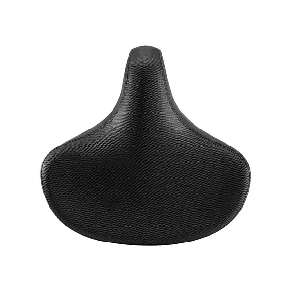 Black bicycle seat on a white background