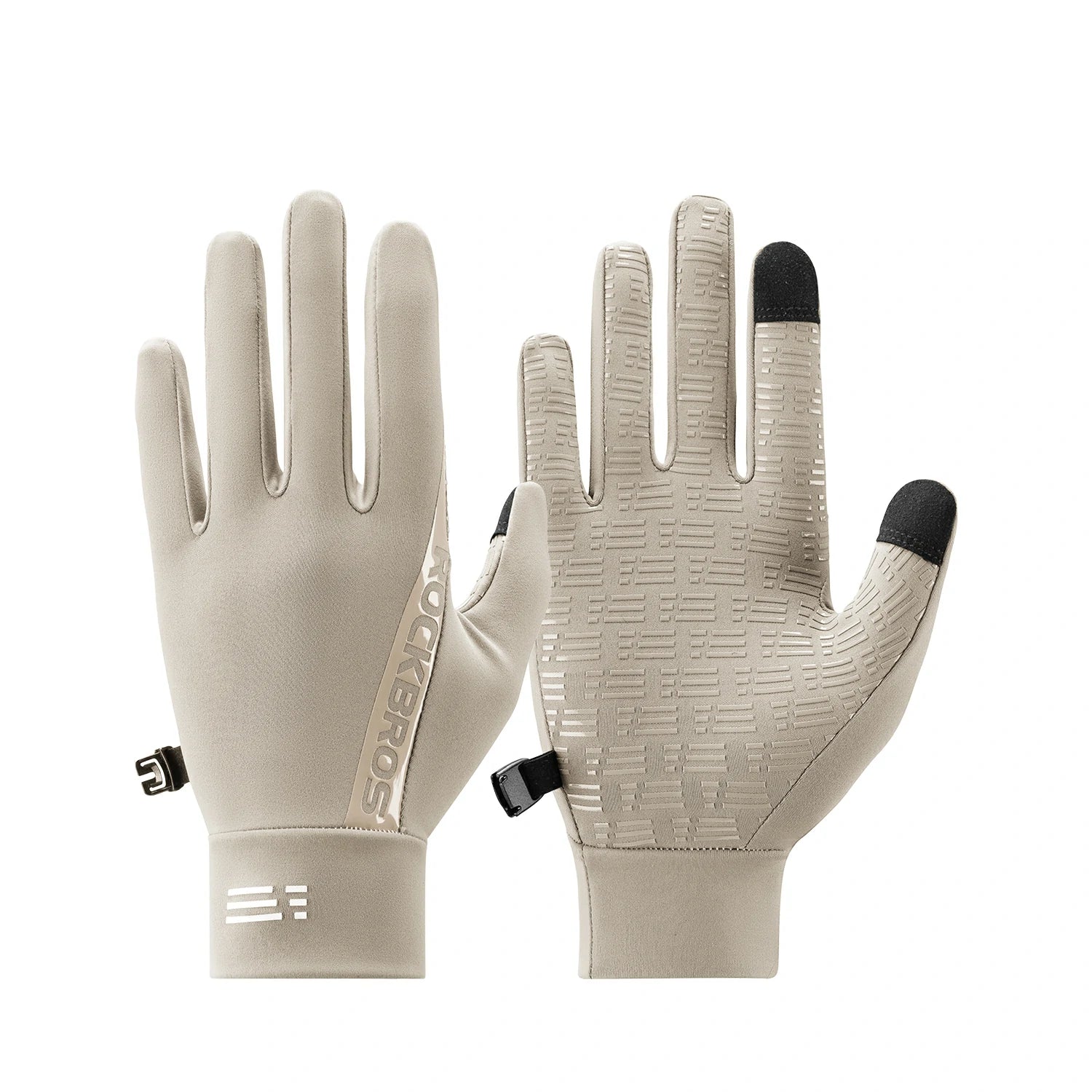 Windproof winter cycling gloves with graphene lining#color_white