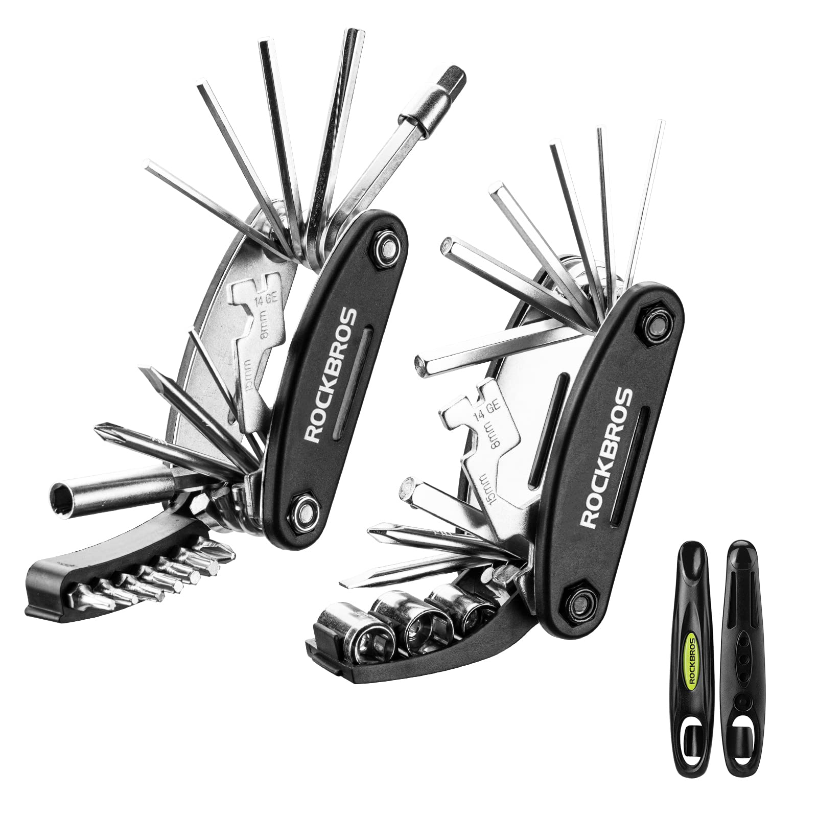 ROCKBROS Bike Foldable Repair Kit 16-in-1 Multi-Function Portable Allen Wrench and Tire Lever - ROCKBROS