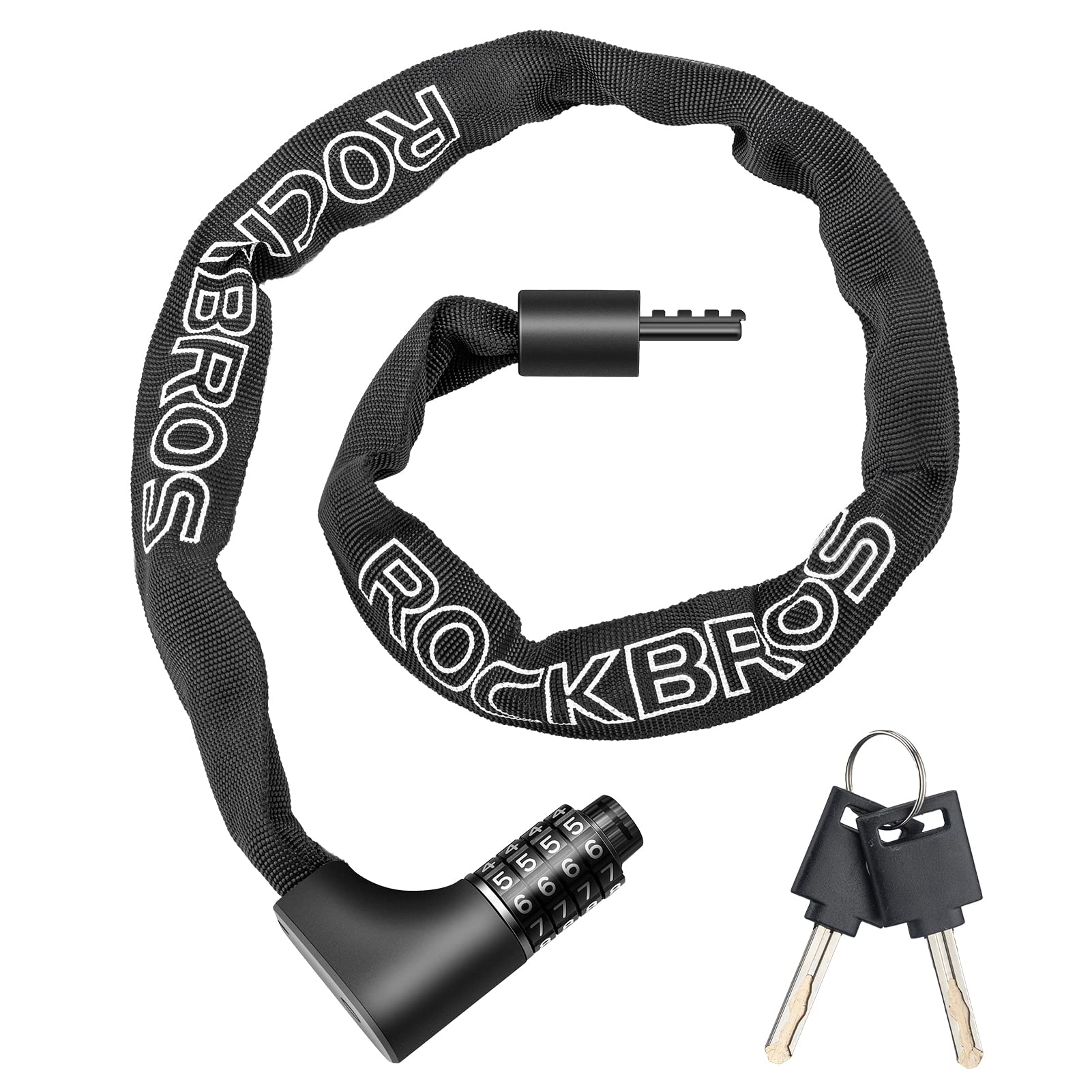 3.2FT Bike Chain Lock Anti-Theft Security Lock Resettable Combination 2 Keys