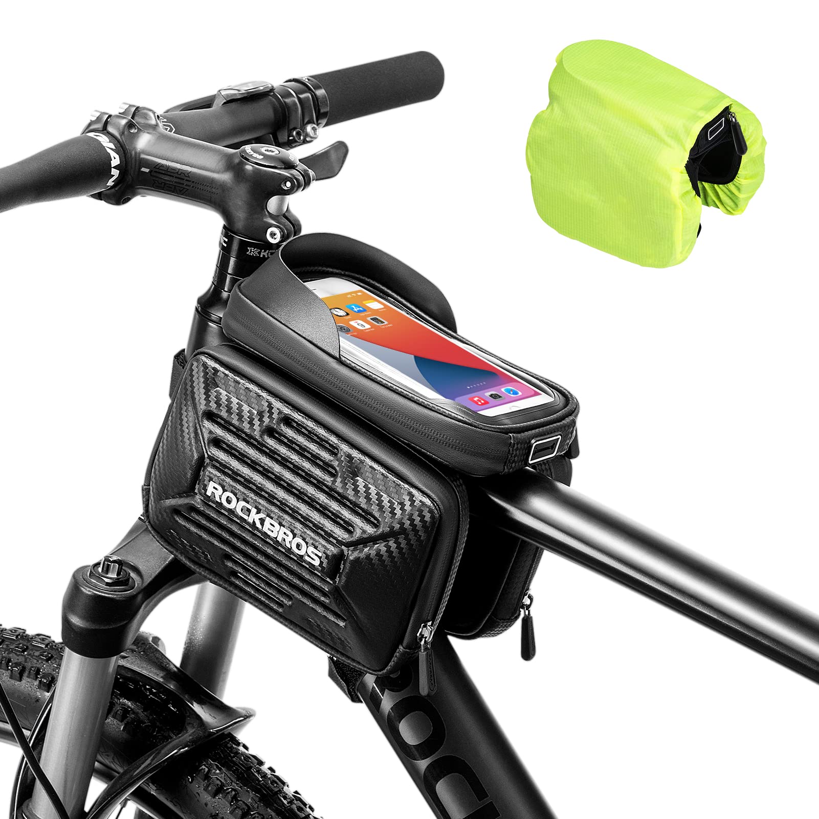Bike Waterproof Front Frame Pouch Top Tube Handlebar Bag Below 6.2”/5.8”