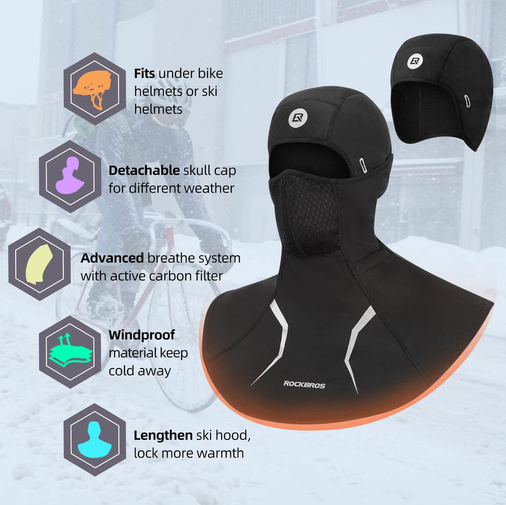 ROCKBROS Thermal Ski Mask, Windproof Fleece Balaclava for Cold Weather